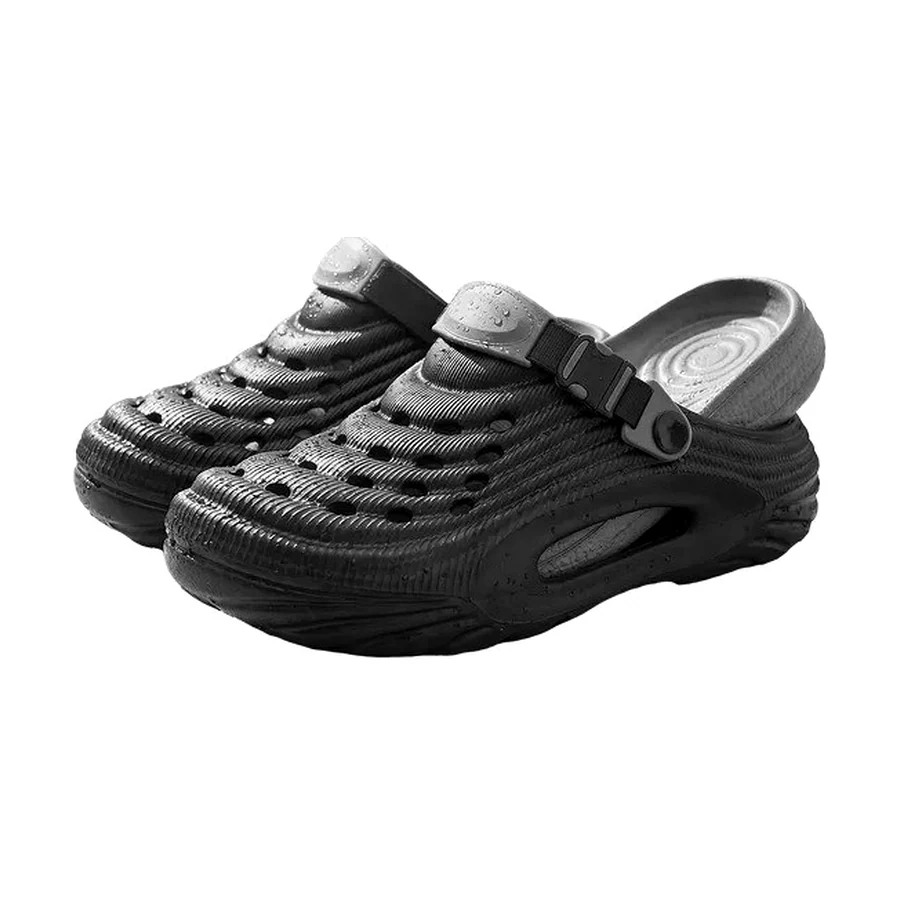 Black comfortable perforated clogs