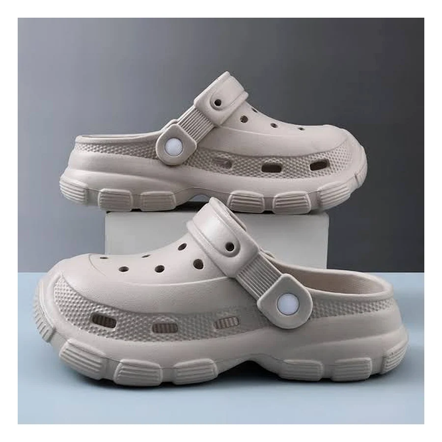 Light grey chunky comfort clogs from the HollSoft collection